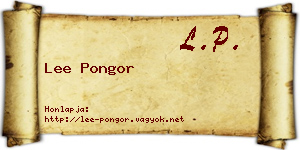 Lee Pongor névjegykártya